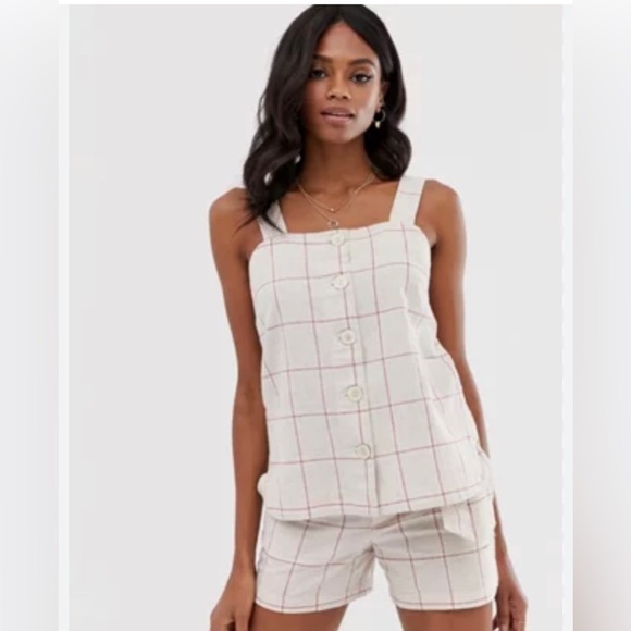 Mango women square neck sleeveless top tan size - Picture 1 of 9